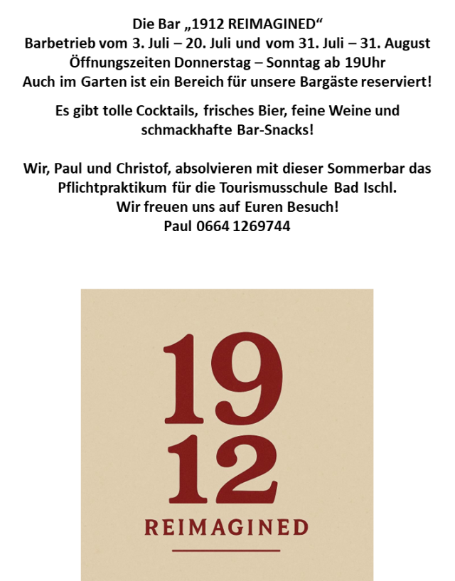 Bar 1912 Reimagined